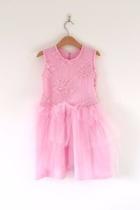 Pink Embellished Tulle Dress