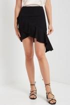  Black High Ruffle Skirt