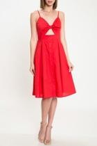  Red Tie-front Dress