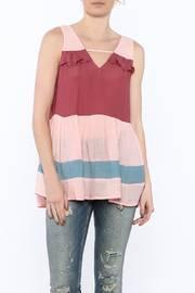  Peach Color Block Top