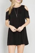  Washed Cold Shoulder Dress