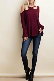  Cut Out Cold Shoulder Top