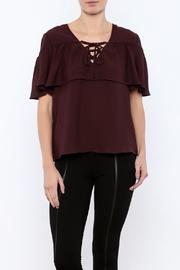  Burgundy Ruffle Top