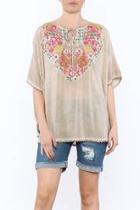  Beige Embroidered Blouse