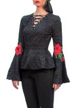  Lace Embroided Blouse