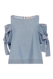  Chambray Bow Top