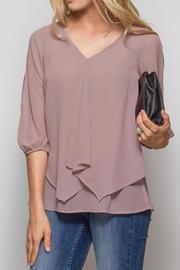  Mocha Ruffle Blouse