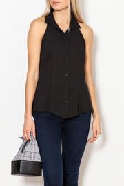  Yvonne Black Lace Sleeveless Buttondown