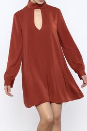 Brick Open Back Shift Dress
