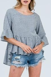 Black Strip Lace-up-top