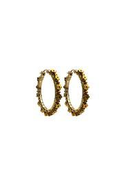 Hematite Daisy Hoops