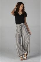  Striped-taupe Wide-leg Pant