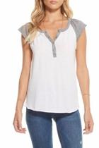  Blocked Cap-sleeve Henley