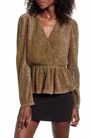  Metallic Wrap-front Blouse