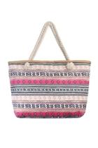  Pattern-striped Tote Bag