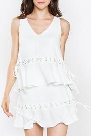  Lace Up Ruffle Tank