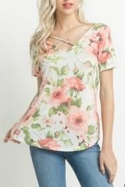  Floral Print Crisscross Top
