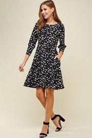  Black Leopard Dot Pocket Dress