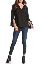 Ruffle Sleeve V Neck Blouse