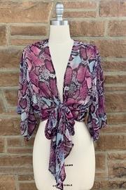  Snake Print Wrap Top