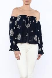  Printed Off-shoulder Blouse