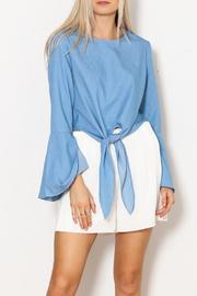  Bell Sleeve Chambray Top