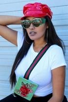  Red Pleather Cap