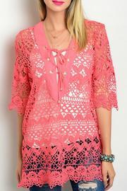  Coral Lace Top