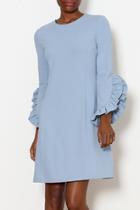  Ruffle Bell Sleeve Mini Dress
