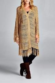  Fringe Trim Open Cardigan