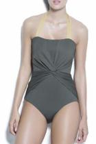  Ruched Olive One Piece