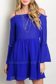  Blue Off The Shoulder Dress