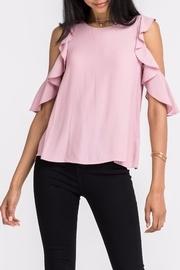  Ruffle Cold-shoulder Top