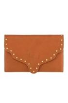  Scalloped Leather Clutch