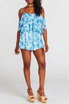  Cold Shoulder Ruffle Romper