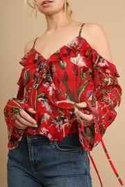  Open Shoulder Printed-top