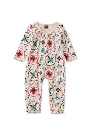  Shirred Henley Romper