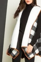  Checkered Shearling Vest