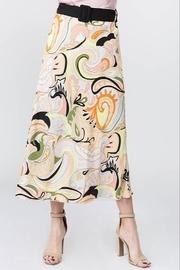  Printed Belted Midi Skirt
