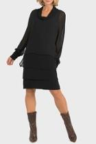  Layered Dress W Cowl Neck