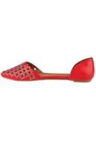  Red Studded Flats