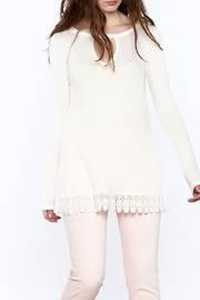  Lace Trim Tunic Top