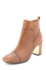  Brown Block Heel Bootie