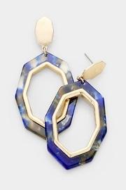  Blue Octagon Earring
