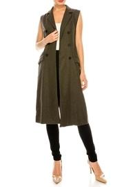 Long Olive Vest
