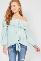  Lace-overlay Ots Top