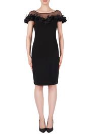  Mesh Collar Floral Ruffle Cap Slv Dress