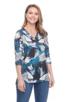  Blue Abstract Top
