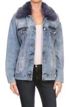  Navy Faux Jacket