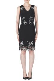  Floral Embroidery Detail V-neck Dress